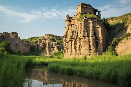 黄土高原自然景观背景图片