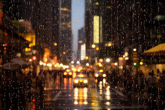 暴风雨的城市街道图片