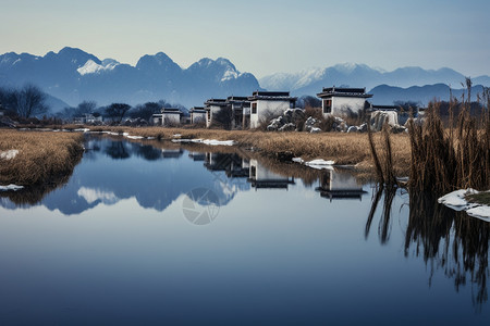 乡村的小镇背景图片