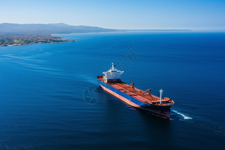 货运轮船在大海上航行高清图片
