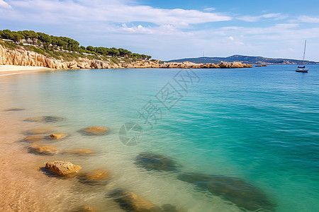 宁静的海岸背景图片