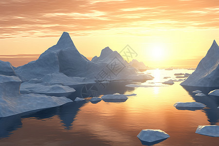 3d冰川大海图片