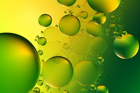 明亮的黄绿色气泡抽象背景背景图片