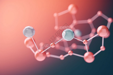 3d渲染简单化学分子背景图片