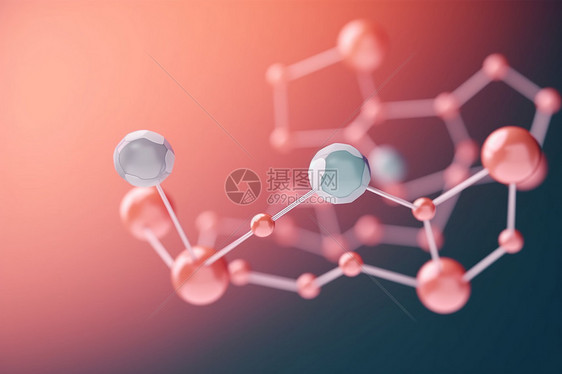 3d渲染简单化学分子图片