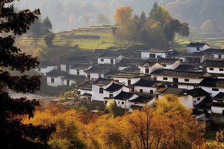 乡村的城市建筑背景图片