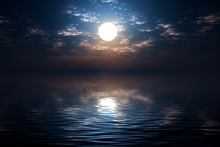 水中的月亮图片