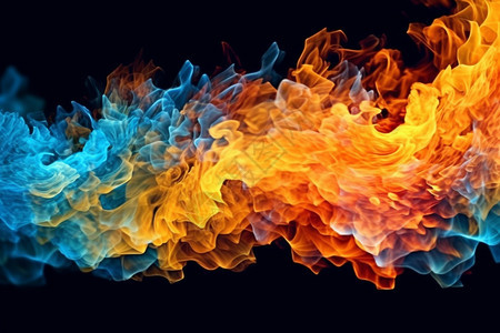 天然气火焰与漩涡图案图片