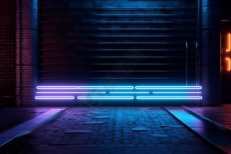 夜生活城市街道的霓虹设计图片