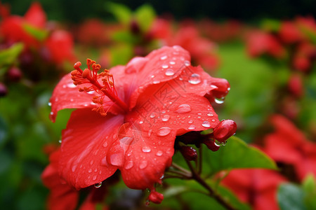 花瓣露水上的花朵图片