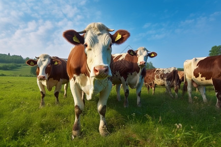 农场中养殖的牛群图片