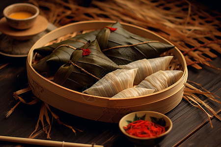 传统的美食粽子背景图片