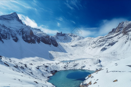 户外的雪山风景图片