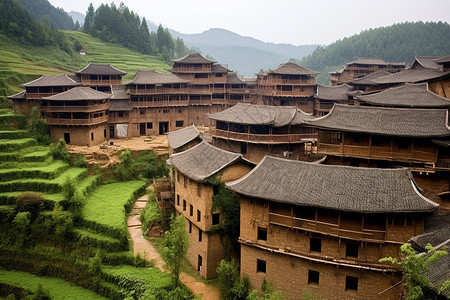 乡村土楼建筑图片