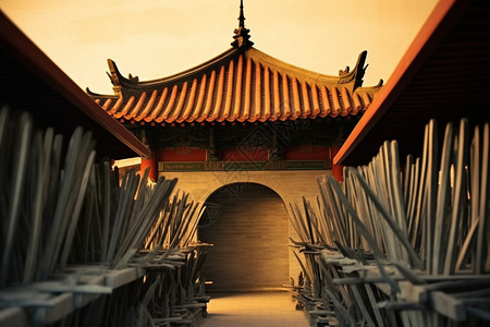 中国古代历史建筑背景图片