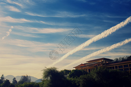 天空下的建筑背景