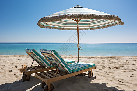 海洋沙滩上的椅子图片