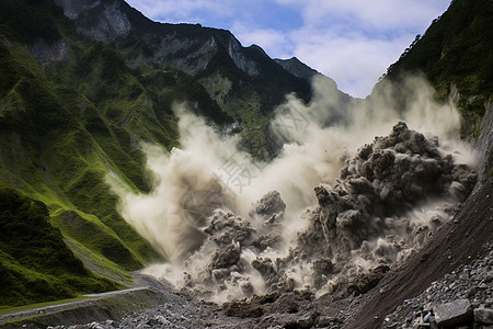 道路建设泥石流山体滑坡道路破坏背景