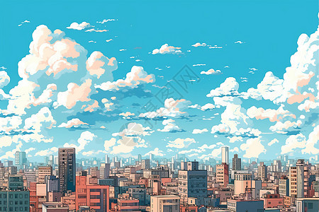 高楼大厦和天空背景图片