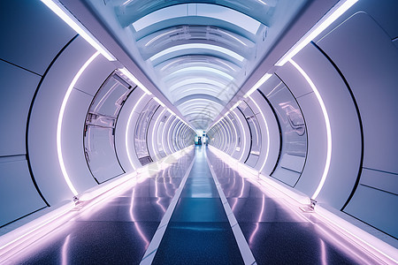 科幻延伸空间感隧道建筑背景图片