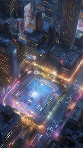 3D游戏城市建筑插图图片