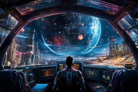 高科技宇宙旅程背景图片