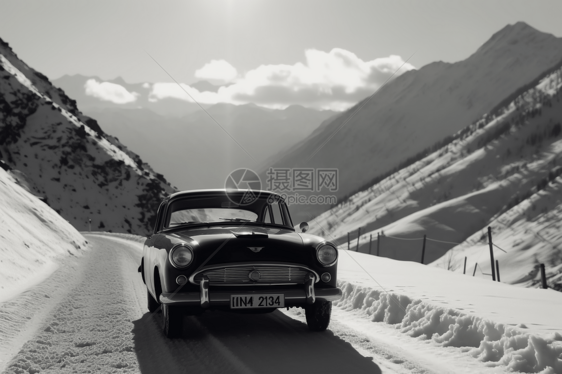 黑白老式汽车照片图片