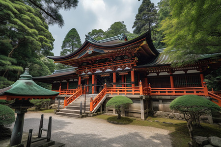 林中神社背景图片