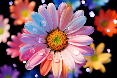 绽放的五颜六色的菊花图片