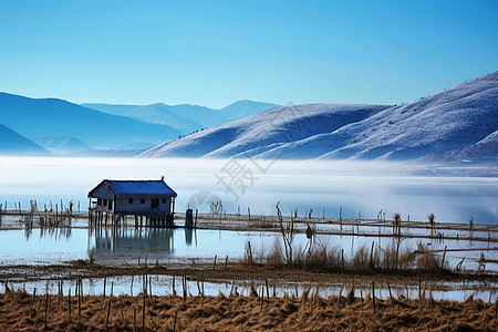 意境湖边风景图片