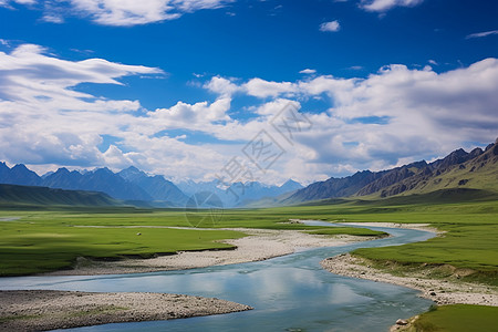 清澈河水良好的生态环境背景