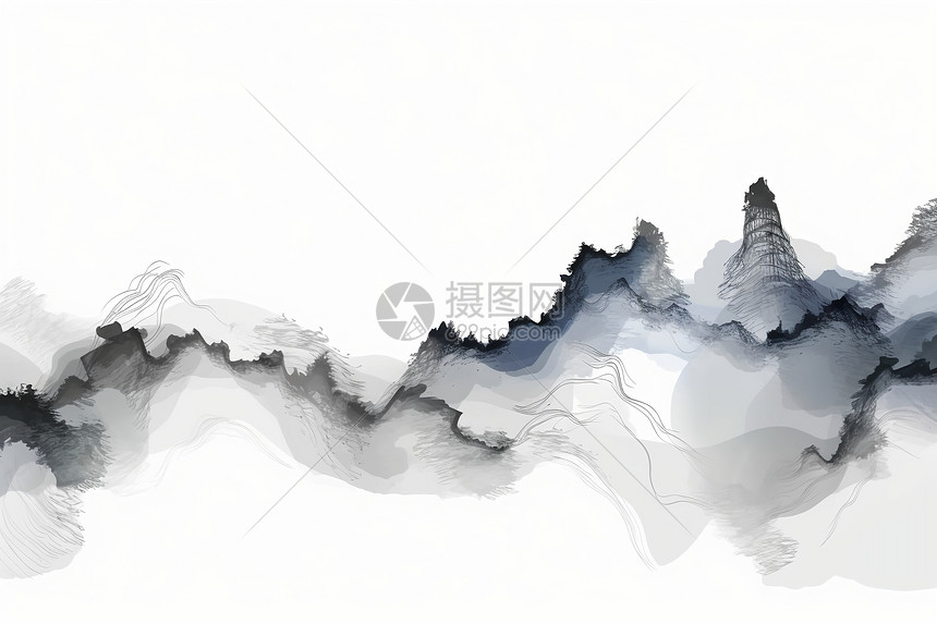 新中式风景山水画图片