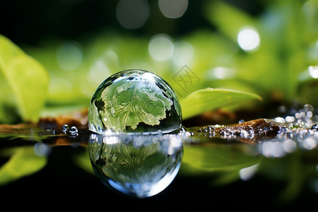 水面上的地球图片