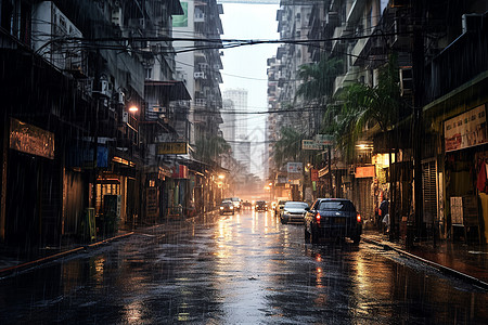 雨后的街巷图片