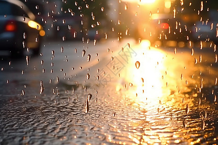 下雨的街道图片