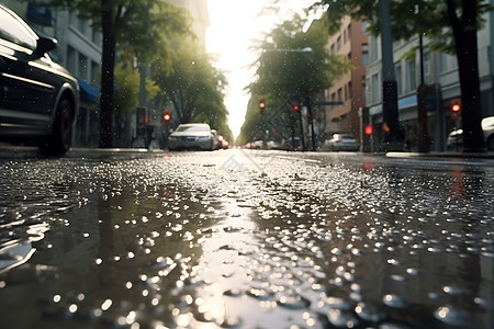 雨后的路面图片