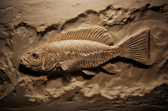百万年前的鱼化石图片