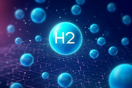 H2O科技感渐变气泡设计图片