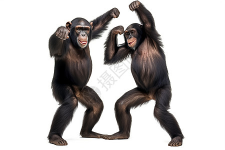 两只猿猴图片