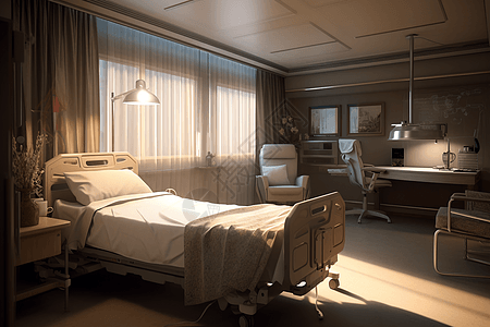 智能病房干净整洁的病床背景