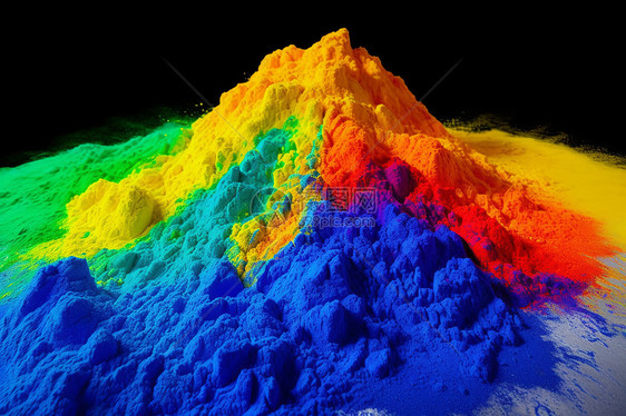 一堆彩色粉末涂料图片