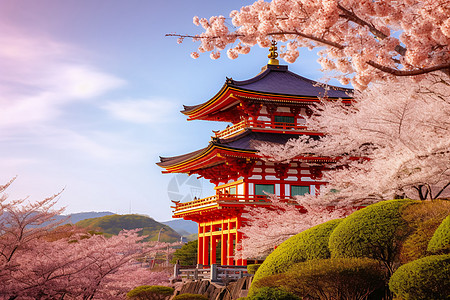 京都樱花京都的清水寺背景