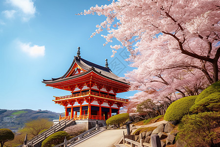 京都寺庙清水寺在日本背景