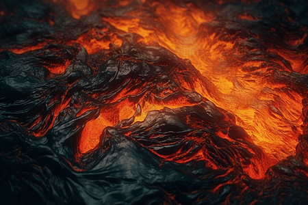 滚烫的火山熔岩图片