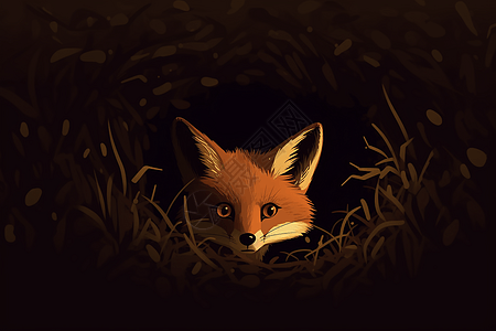 可爱的小红狐狸背景图片