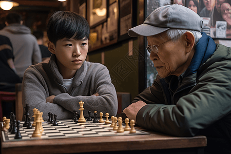 向西洋棋大师学习的学生图片