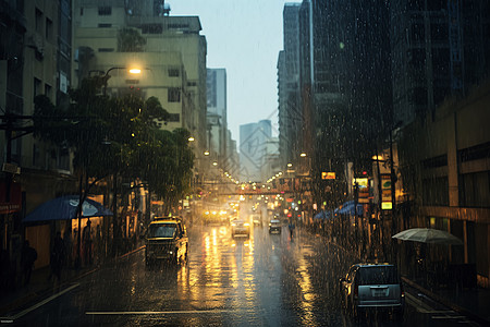雨水浸透的街道图片