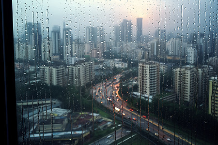 大雨覆盖整座城市图片