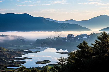 大山深处的小村庄图片