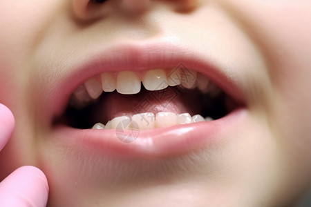 口腔医院儿童口腔牙齿的特写图背景